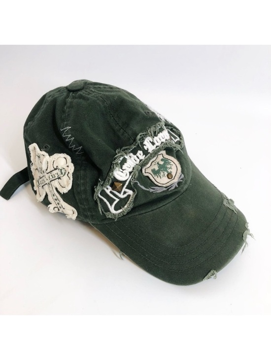 Leader Accessories - Leader Croix de Lorraine Distressed Green Baseball Cap
